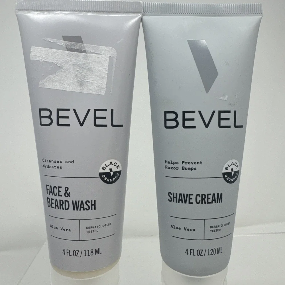 5 X Bevel Face & Beard Wash & Shave 4 fl oz Cleansing Hydration w/ Tea Tree Oil